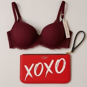 Victoria’s Secret Bundle – Lace Demi Bra (36C) + XOXO Clutch | NWT